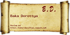 Baka Dorottya névjegykártya